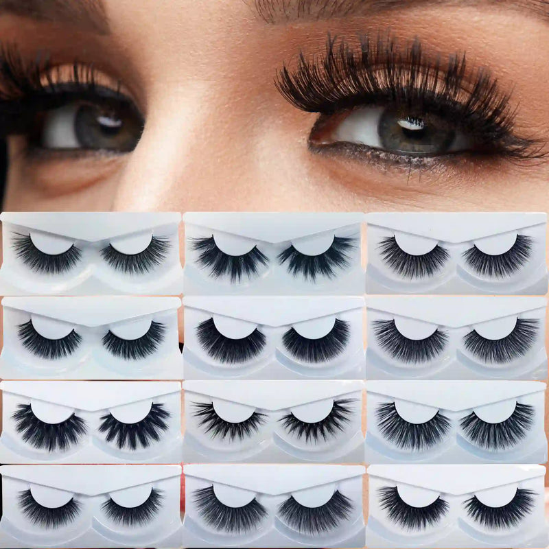 Prolux Cosmetics Faux Mink False Eyelashes Eyelashes Light Gray #1-Sugar,#2-Guapa,#3-Babygirl,#4-Queen,#5-Doll,#6-Cielo,#7-Sweetheart,#8-Wifey,#9-Princesa,#10-Amor,#11-Sirenita,#12-Linda