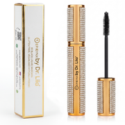 EpiLynx Mega Volume Vegan Mascara Black and Blue – Smudge-Proof with Handmade Diamond Case White Smoke Blue,Black