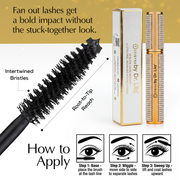EpiLynx Mega Volume Vegan Mascara Black and Blue – Smudge-Proof with Handmade Diamond Case White Smoke Blue,Black