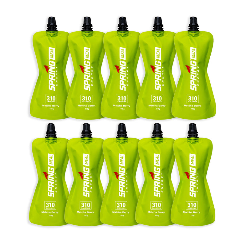 myspringenergy Matcha Berry Endurance Meal With Natural Caffeine (Vegan) 310 Kcal Meal Yellow Green 10 pack