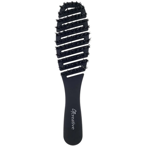Creative Pro Hair Tools Flexvent Petite Mixed Bristle Vent Brush Boar & Nylon Pins Black Combs & Brushes White Smoke