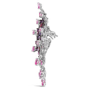 Bids.com 18K White Gold 1.00 Cttw Diamond, Ruby  Sapphire, and Amethyst Mixed Gemstone Butterfly Brooch Pin (G-H Color, VS1-VS2 Clarity) Accessories White Smoke White.Gold / 0.99