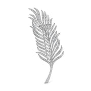 Bids.com 18K White Gold 2 7/8 Cttw Diamond Feather Brooch Pin (G-H Color, VS1-VS2 Clarity) Accessories White Smoke White.Gold / 2.9