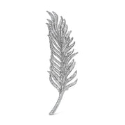 Bids.com 18K White Gold 2 7/8 Cttw Diamond Feather Brooch Pin (G-H Color, VS1-VS2 Clarity) Accessories White Smoke White.Gold / 2.9