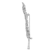 Bids.com 18K White Gold 2 7/8 Cttw Diamond Feather Brooch Pin (G-H Color, VS1-VS2 Clarity) Accessories White Smoke White.Gold / 2.9
