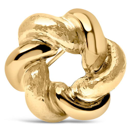Bids.com 18K Yellow Gold Sculpted Knot Brooch Accessories White Smoke Yellow.Gold