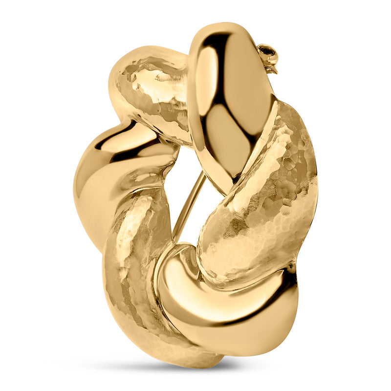 Bids.com 18K Yellow Gold Sculpted Knot Brooch Accessories White Smoke Yellow.Gold