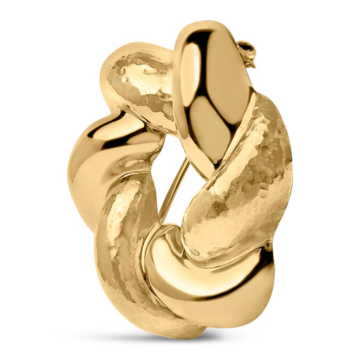 Bids.com 18K Yellow Gold Sculpted Knot Brooch Accessories White Smoke Yellow.Gold
