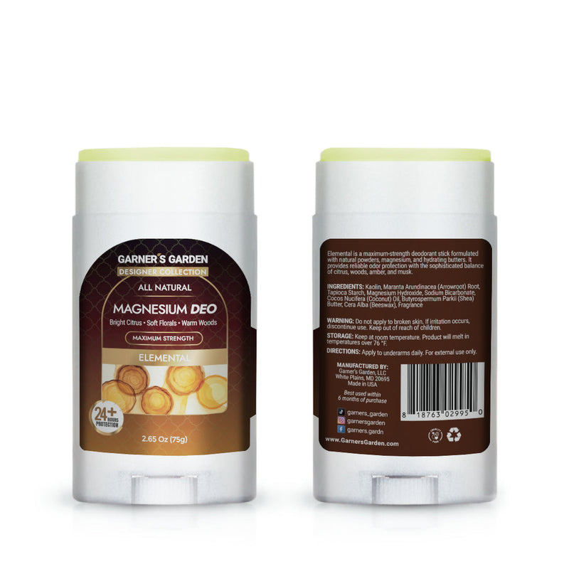 Garner's Garden Magnesium Deodorant | 100% Natural Deodorant White Smoke Maximum Strength Elemental