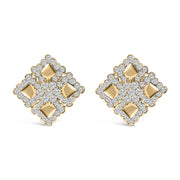 Bids.com 18K Yellow Gold Diamond 5 1/5 Cttw Geometric Cluster Stud Earrings Earrings White Smoke Yellow.Gold / 5.2
