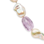 Bids.com 14K Yellow Gold Citrine, Amethyst, and Baroque Pearl Strand Necklace - 18" Inches Necklaces White Smoke Yellow.Gold / 18