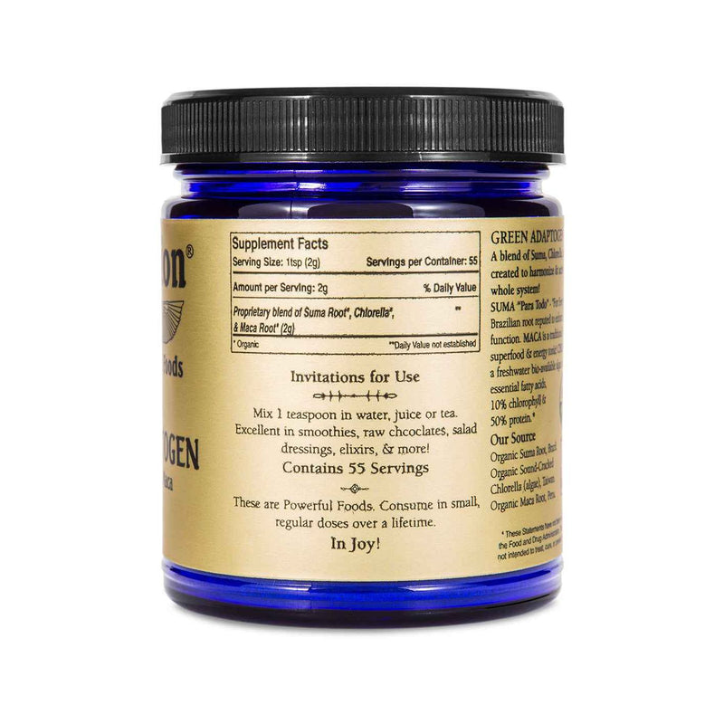 Sun Potion Green Adaptogen (Suma, Maca, Chlorella Blend) Adaptogen Wheat 111g Jar