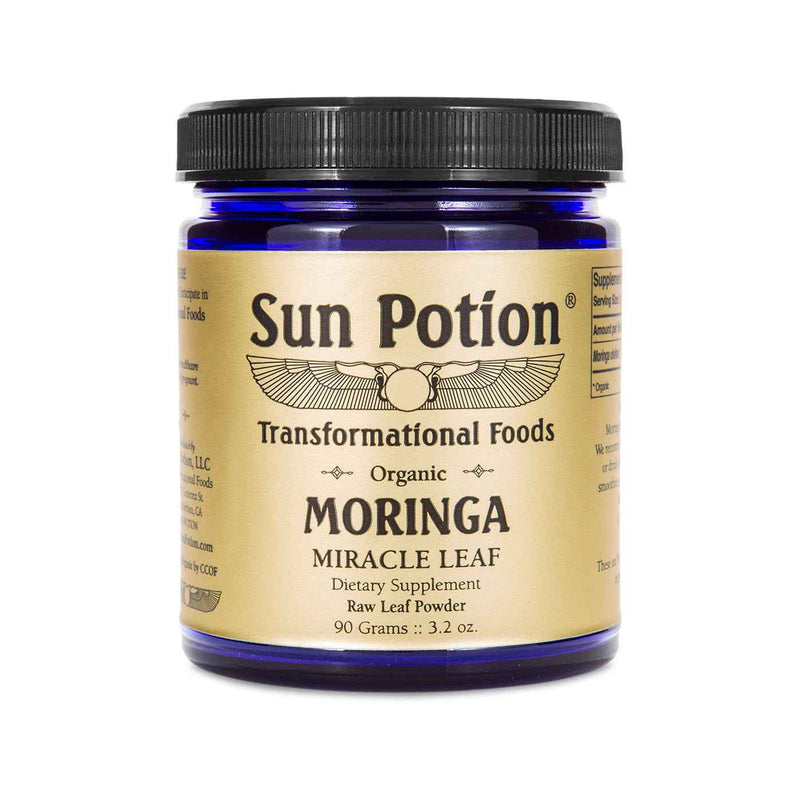 Sun Potion Moringa Leaf Powder (Organic) Adaptogen Wheat 90g Jar