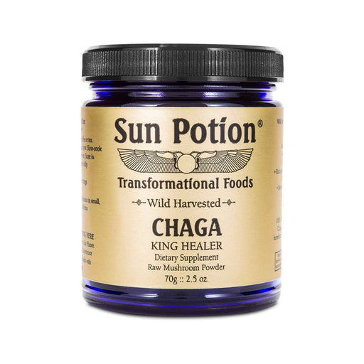 Sun Potion Chaga Mushroom Powder (Wildcrafted) Adaptogen Wheat 70g Jar