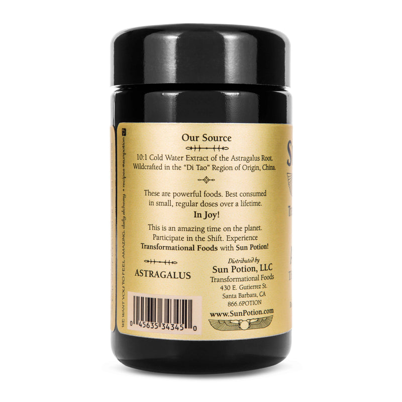 Sun Potion Astragalus (Wildcrafted) Adaptogen Black 60g Jar