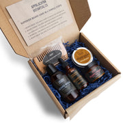 Appalachian Botanical Co. Complete Beard Care Kit Shaving & Grooming Gift Set White Smoke Bronze / Driftwood Scent