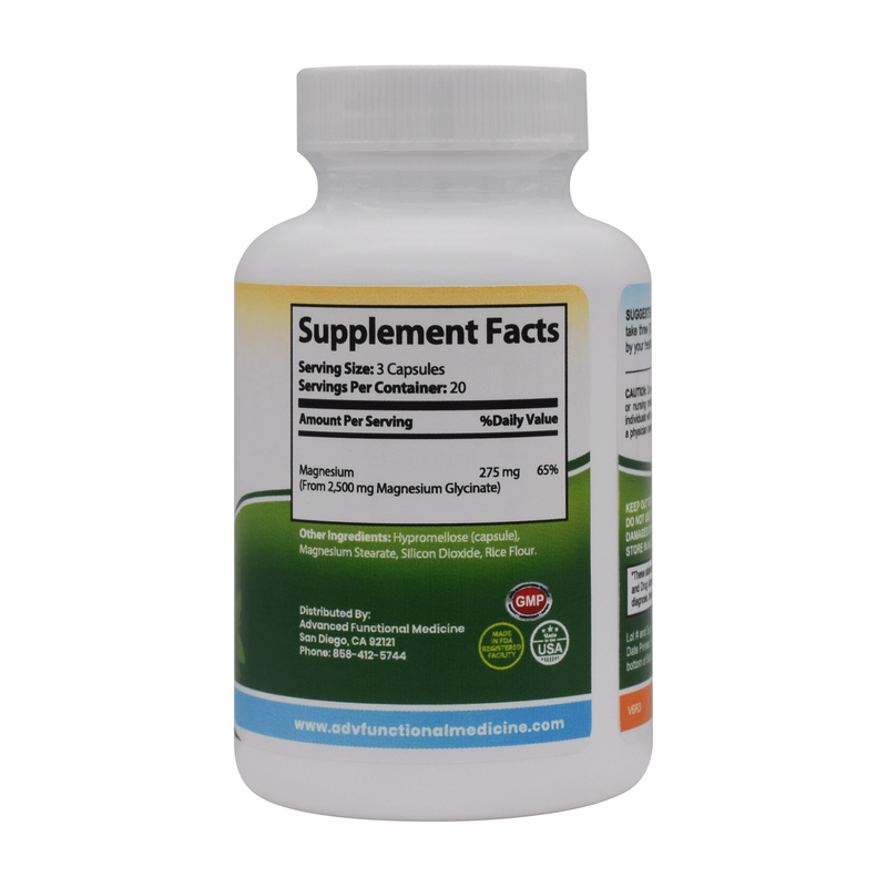 Advanced Functional Medicine Supplements MG-Glycinate (most bioavailable magnesium) Gray