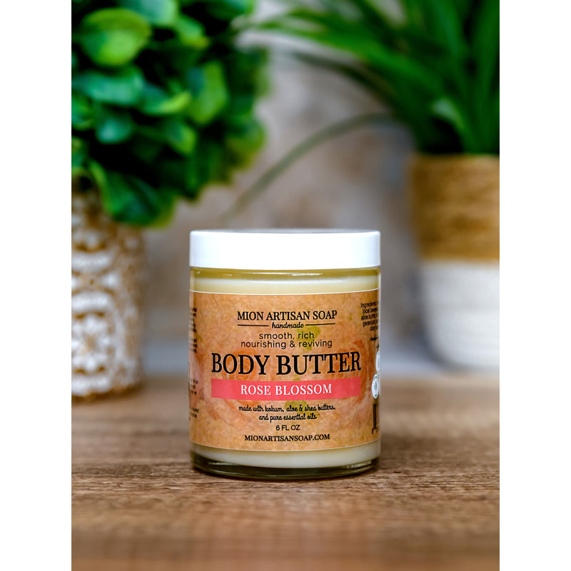 MION Artisan Soap Co. Body Butter - Rose Blossom | High in Essential Vitamins and Fatty Acids Dim Gray
