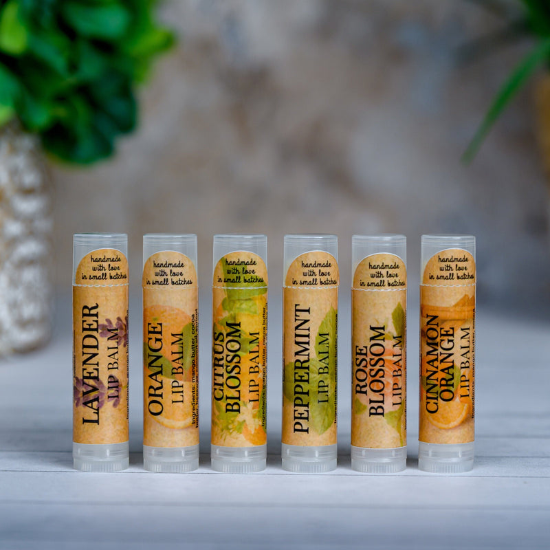 MION Artisan Soap Co. Lip Balm | Made with Cocoa & Mango Butter Dim Gray Citrus Blossom,Rose Blossom,Orange,Peppermint,Lavender,Cinnamon & Orange