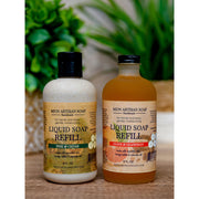 MION Artisan Soap Co. Liquid Soap Refill | Luxurious Foam for Hand & Body Dim Gray Citrus Blossom,Rose Blossom,Lavender & Lemon,Eucalyptus & Peppermint,Peppermint & Lemon,Pine & Cedar,Clove & Grapefruit
