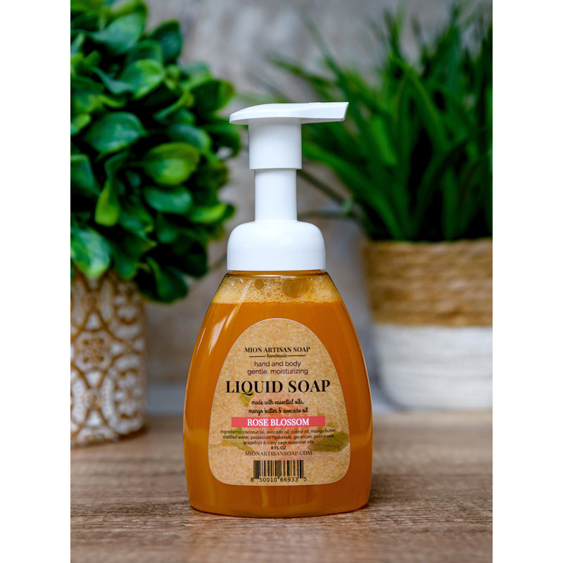 MION Artisan Soap Co. Liquid Soap | Luxurious Foam for Hands & Body Black Rose Blossom