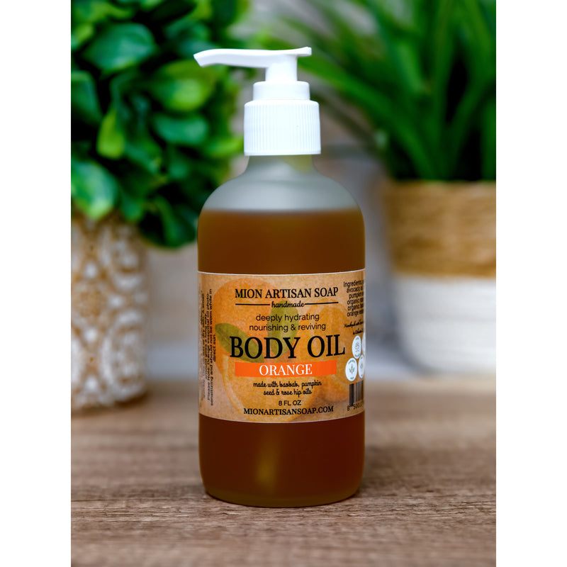 MION Artisan Soap Co. Orange Body Oil | Rich In Vitamins A, D, and E Dim Gray