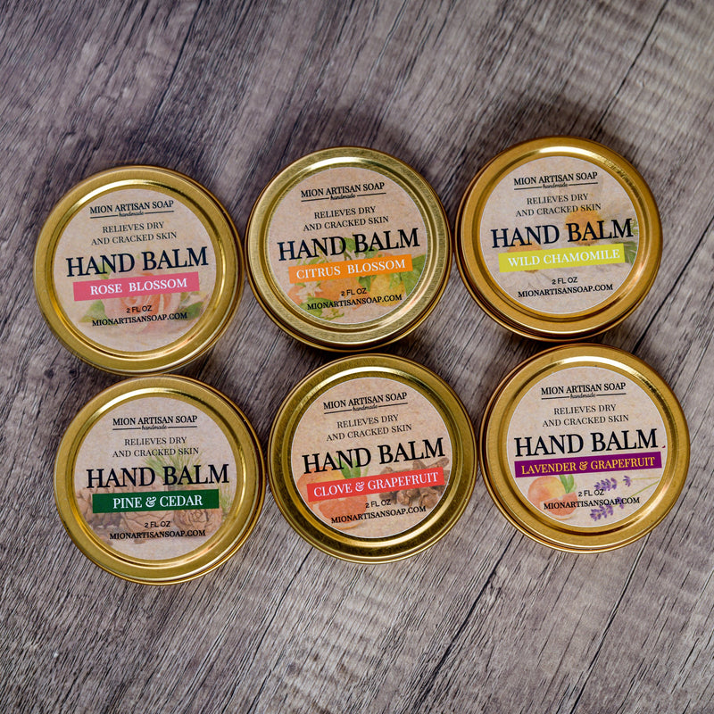 MION Artisan Soap Co. Hand Balm | Not Greasy, Antibacterial, Moisture-Locking Slate Gray Pine & Cedar,Clove & Grapefruit,Lavender & Grapefruit,Wild Chamomile,Citrus Blossom,Rose Blossom