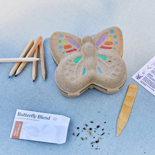 Modern Sprout Curious Critters Garden Kits Playful Planting Light Steel Blue Butterfly 1pk,Ladybug 1pk,Bumble Bee 1pk,Mixed 3pk