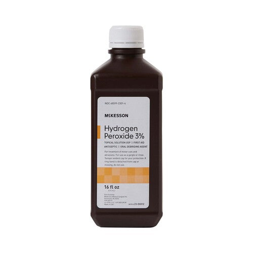 McKesson Hydrog Perox  16   Oz    3%     Sol Antiseptics & Cleaning Supplies Black