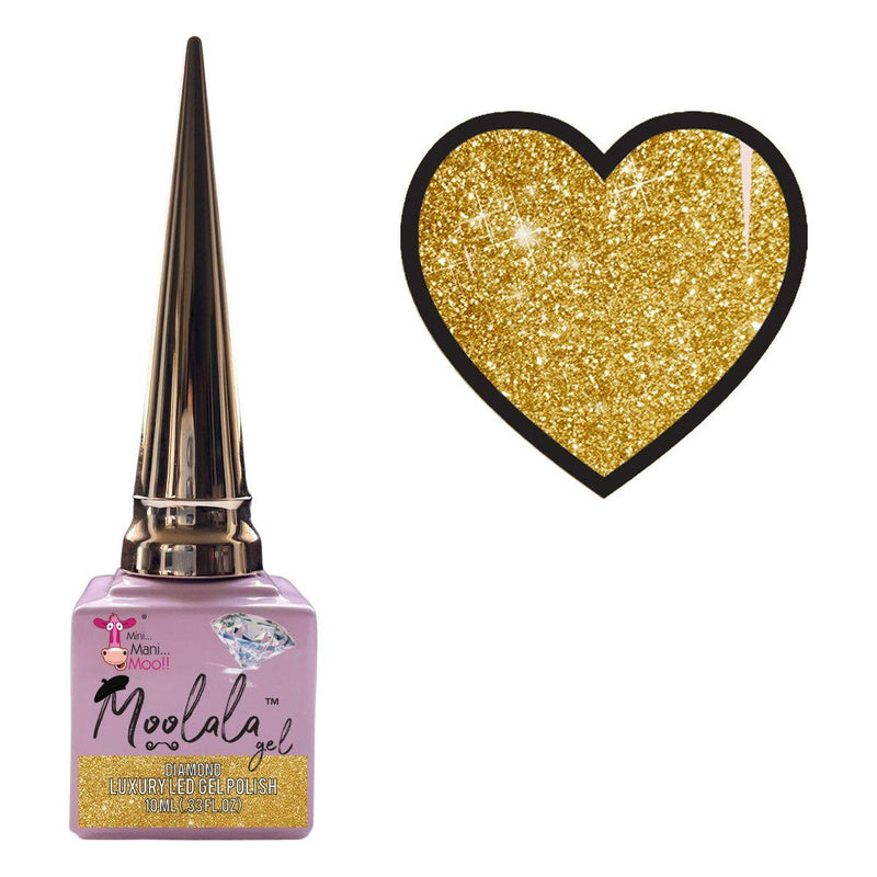 minimanimoo Moolala™ Diamond Luxury Gel Polish - D02 Gold Dark Khaki
