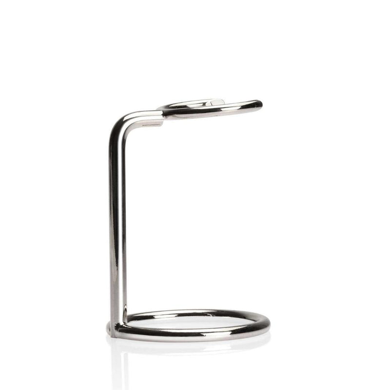 Antica Barberia Mondial US Moon Tall Vertical Shaving Brush Stand in Chrome Shaving Accessories White Smoke