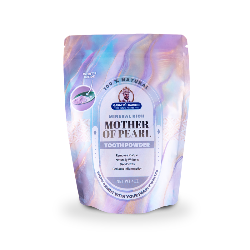 Garner's Garden Mother of Pearl Tooth Powder | Fluoride Free | 100% Natural Oral Care White Smoke Mother of Pearl Tooth Powder Adults / 4oz