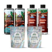 Garner's Garden 2 Pack Oral Care Package | Trio | H2O2 | Fluoride Free Packages White Smoke 2 x 16oz Regular Cinnamint Mouthwash & Oxy Pulling / 2 x 2oz Mother of Pearl Tooth Powder