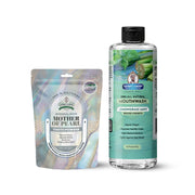 Garner's Garden Natural Mouthwash and Tooth Powder | H2O2 | Antibacterial Fluoride-Free Mouthwash White Smoke 16 oz Reduced Lemongrassmint Mouthwash / 2oz Mother of Pearl Tooth Powder