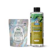 Garner's Garden Natural Mouthwash and Tooth Powder | H2O2 | Antibacterial Fluoride-Free Mouthwash White Smoke 16 oz Regular Lemongrassmint Mouthwash / 2oz Mother of Pearl Tooth Powder