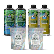 Garner's Garden 2 Pack Oral Care Package | Trio | H2O2 | Fluoride Free Packages White Smoke 2 x 16oz Regular Lemongrassmint Mouthwash & Oxy Pulling / 2 x 2oz Mother of Pearl Tooth Powder