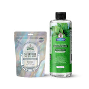 Garner's Garden Natural Mouthwash and Tooth Powder | H2O2 | Antibacterial Fluoride-Free Mouthwash White Smoke 16 oz Regular Peppermint Mouthwash / 2oz Mother of Pearl Tooth Powder