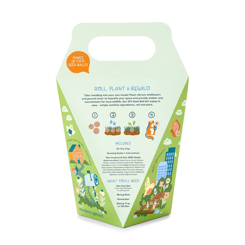Modern Sprout Seed Ball Kits Playful Planting Beige Pollinator Garden,Pizza Garden,Wild Habitat Garden,Rainbow Garden