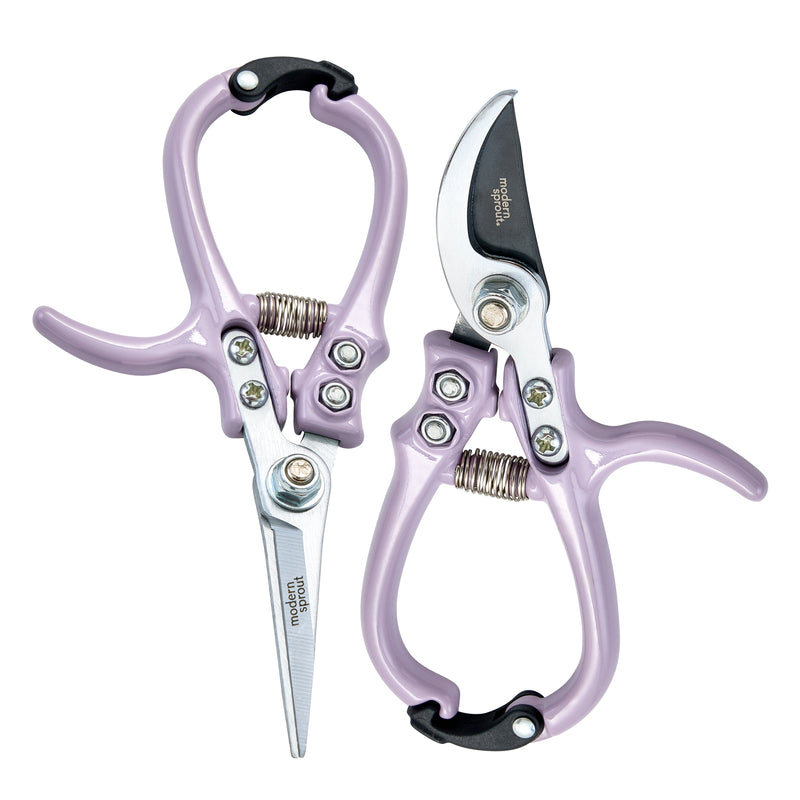 Modern Sprout Gardening Shears & Pruners Accessory White Smoke Shears+Pruners 2pk - Lavender