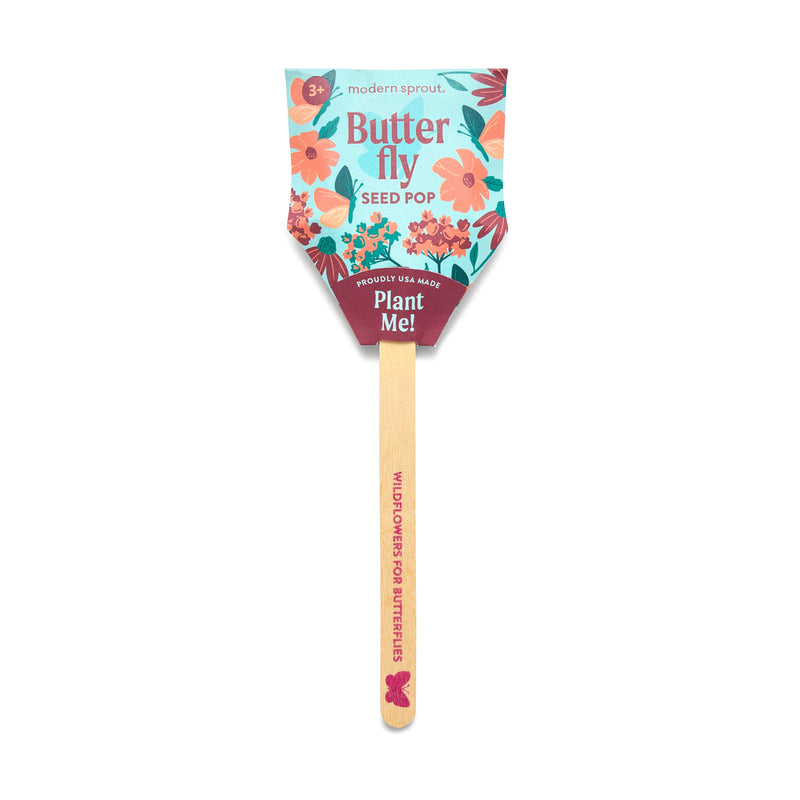 Modern Sprout Seed Pops - Pollinator Playful Planting White Smoke Butterfly 1pk