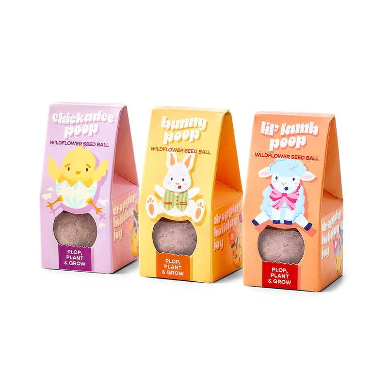 Modern Sprout Easter Plops Playful Planting Tan Mixed 3pk