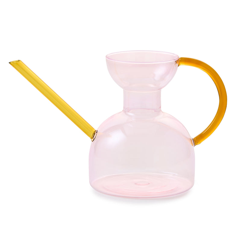 Modern Sprout Glass Watering Can Accessory Misty Rose Blush/Amber
