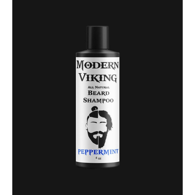 Modern Viking Beard Co. Peppermint Beard Shampoo Beard Shampoo Black 8 oz Bottle