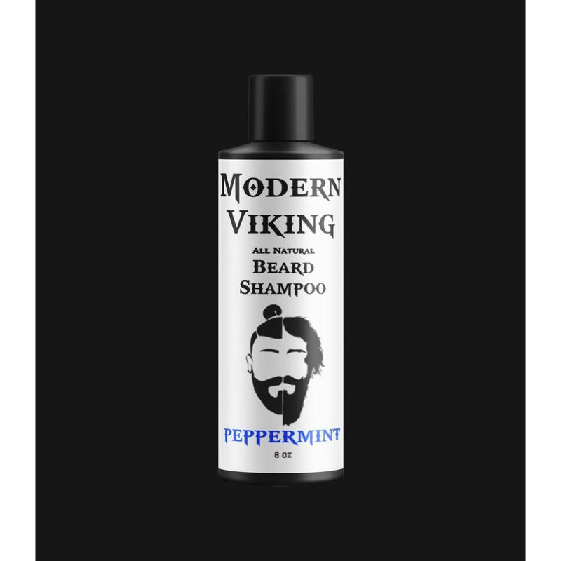 Modern Viking Beard Co. Peppermint Beard Shampoo Beard Shampoo Black 8 oz Bottle
