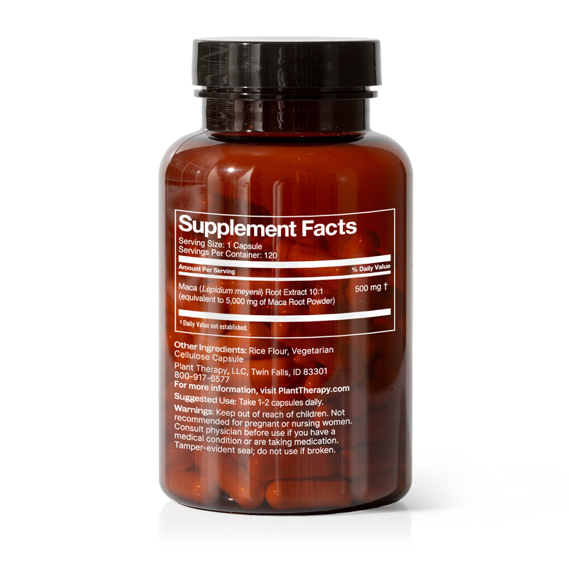 Plant Therapy Maca Root Herbal Supplement - 120 Capsules Supplement White Smoke 120 ct