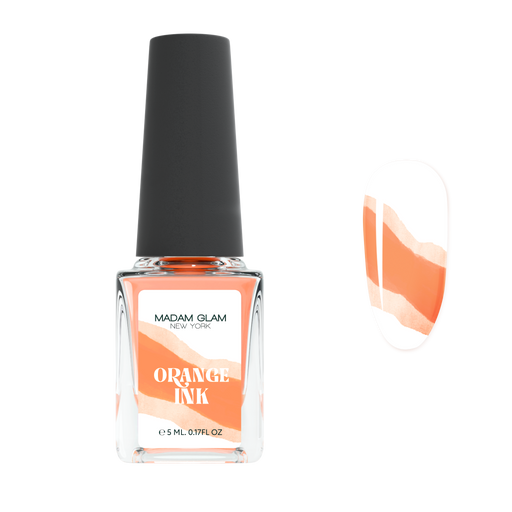 Madam Glam Orange Nail Art Ink Black