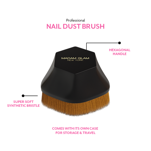 Madam Glam Professional Nail Dust Brush Black