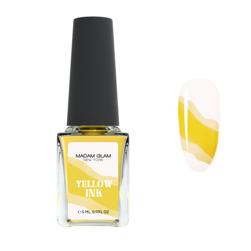 Madam Glam Yellow Nail Art Ink Black