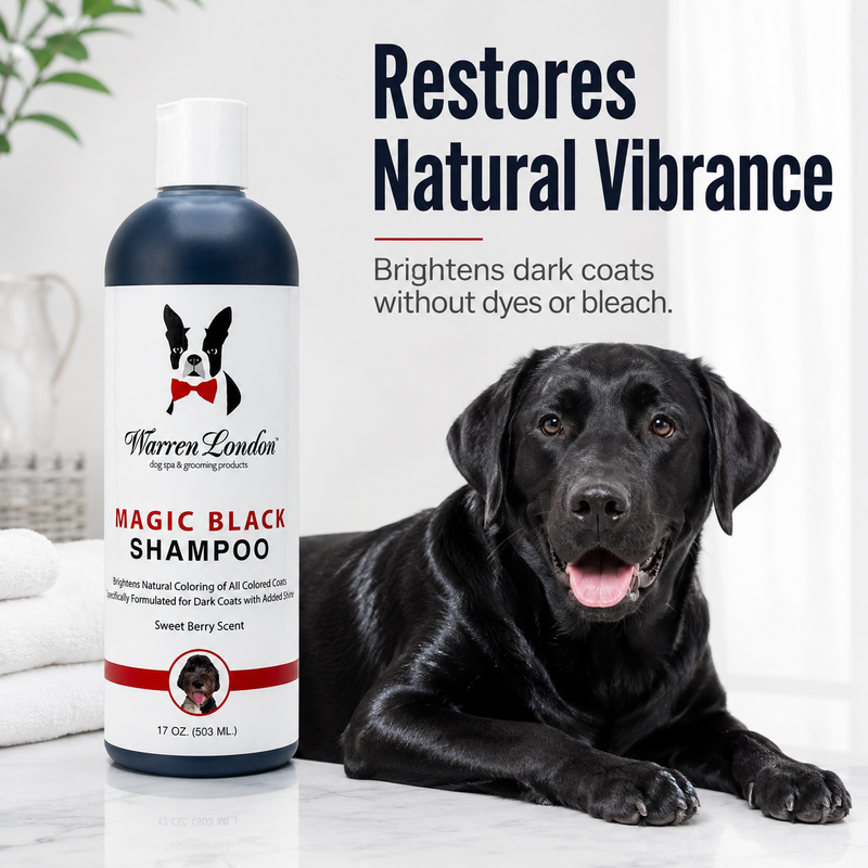 Warren London Magic Black Brightening Dog Shampoo - Professional Size Pet Shampoo & Conditioner Lavender