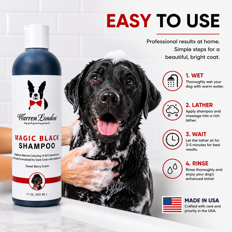 Warren London Magic Black Brightening Dog Shampoo - Professional Size Pet Shampoo & Conditioner Lavender